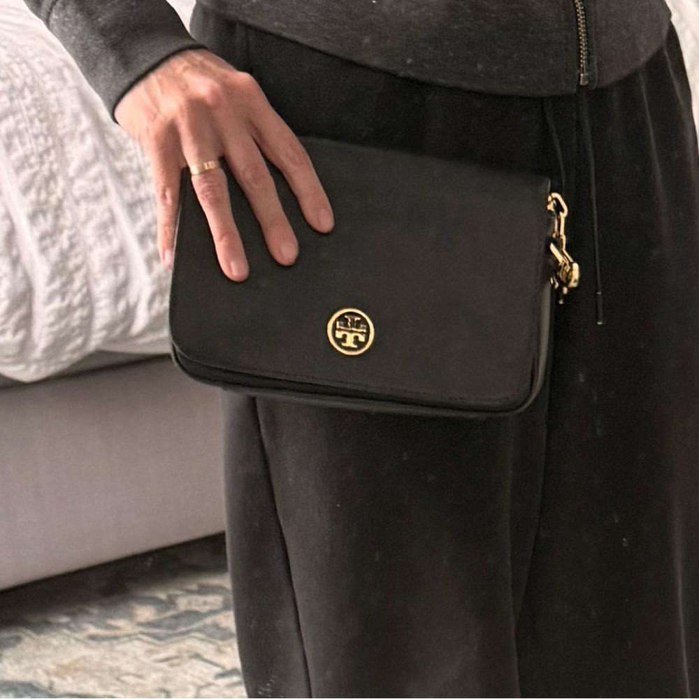Tory Burch Black Crossbody with Gold Chain Strap